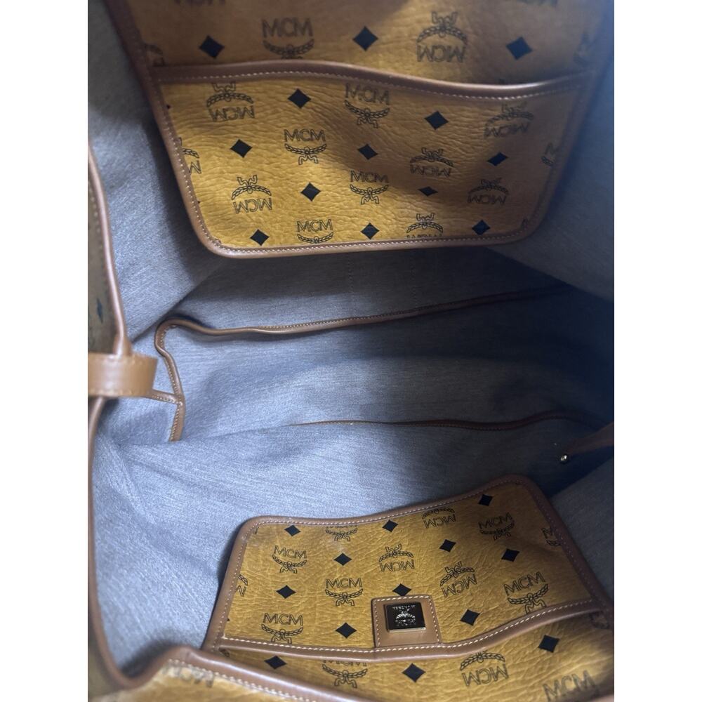 MCM Visetos Monogram Large Tote & Pouch EUC Limited Edition Orange Stripe - Picture 7 of 12